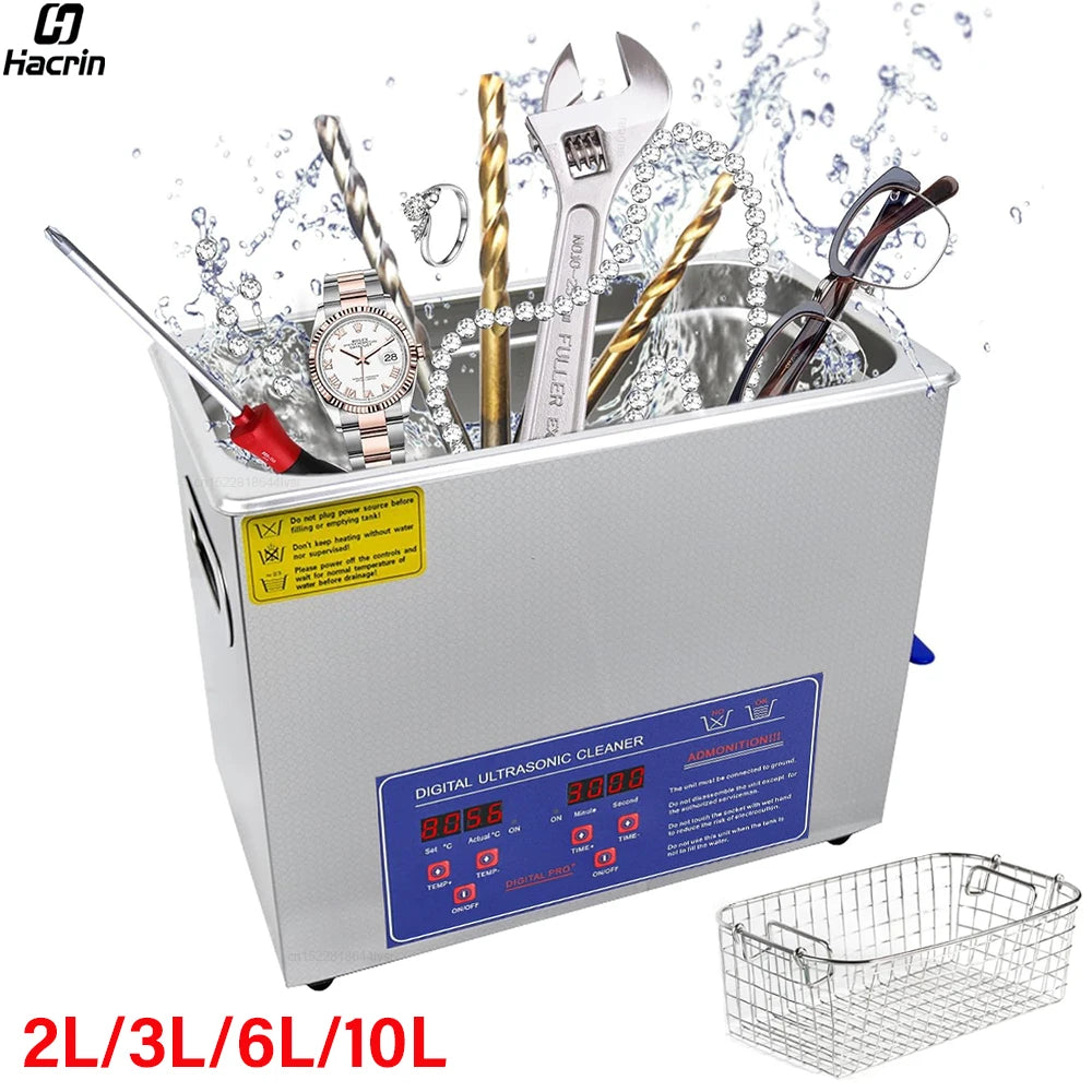 Ultrasonic Cleaner 2L 3L 6L 10L Ultrasound Bath for Glasses Jewelry