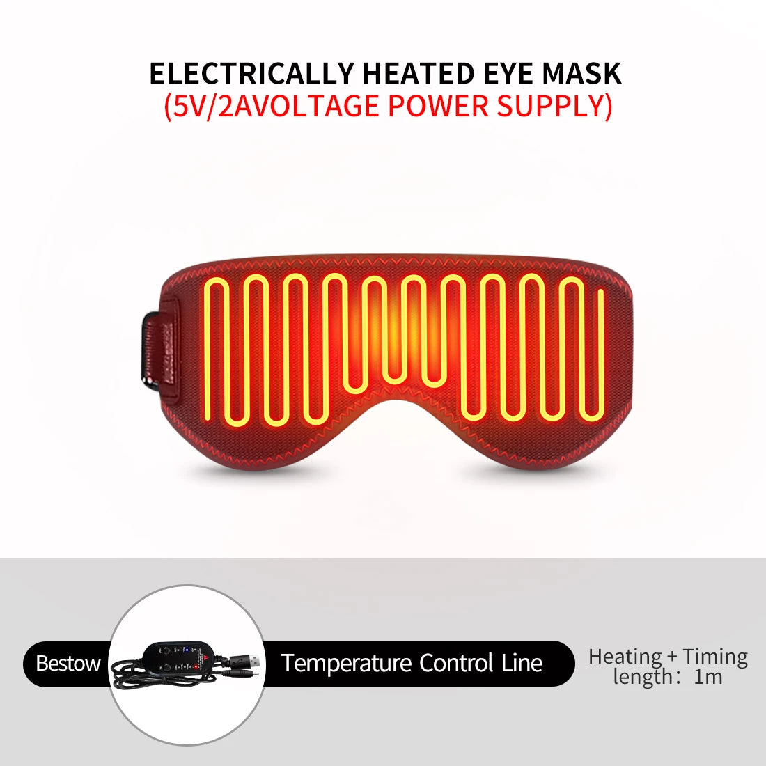 Heating Massage Eye Mask Warm Compress 3 Temperature Levels Electric Heated Eye Pad Wrap for Dry Eyes Relief and Improved Sleep