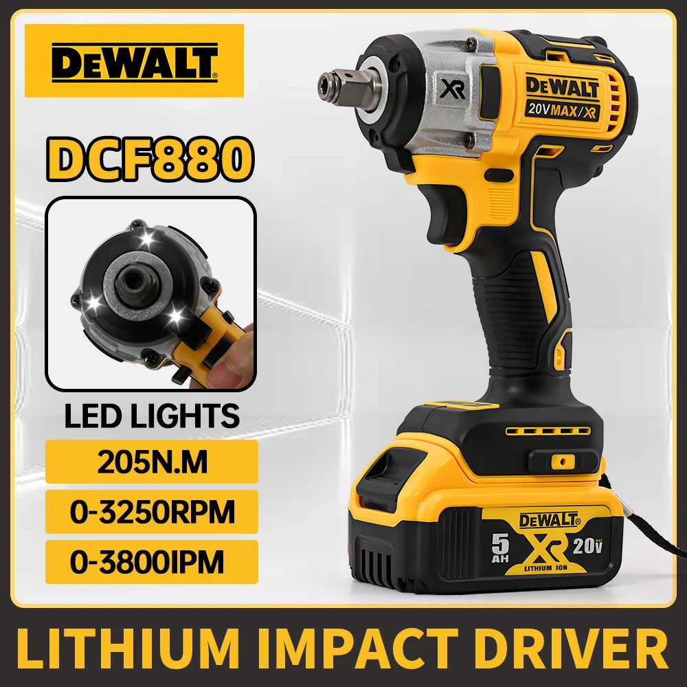 Dewalt DCF880 Cordless Electric Brushless Wrench Impact LED Light