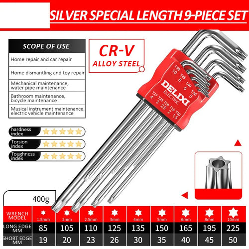 DELIXI ELECTRIC Allen Key Set，Allen Hex Wrench Screwdriver Set With