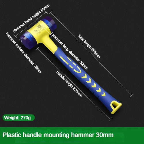 1 double headed installation hammer, 25mm to 45mm rubber hammer with
