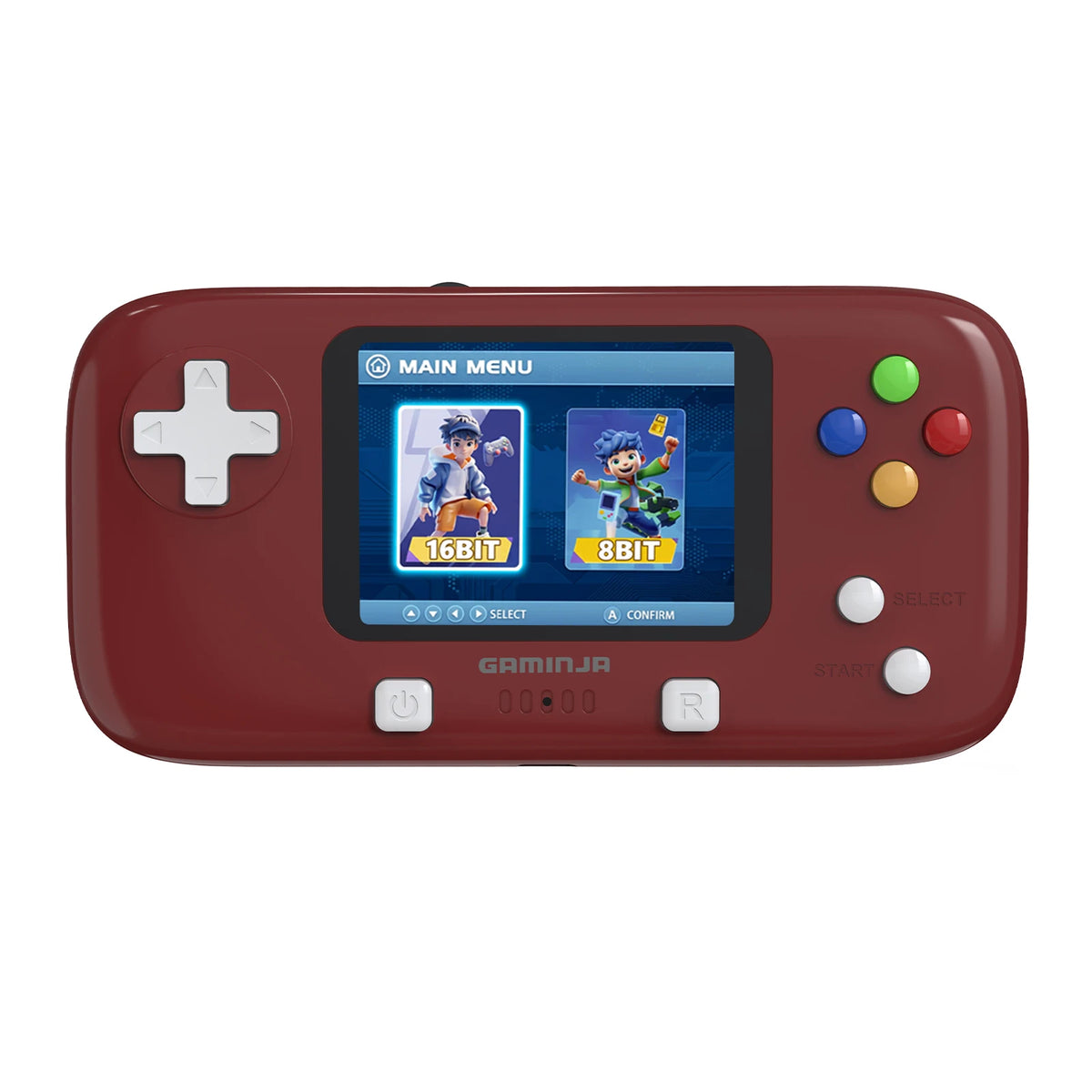 GAMINJA GC76P Game Console Mini Video Game Console 8+16 Bit 300 Built-in Games 2.8 Inch Portable Retro Console