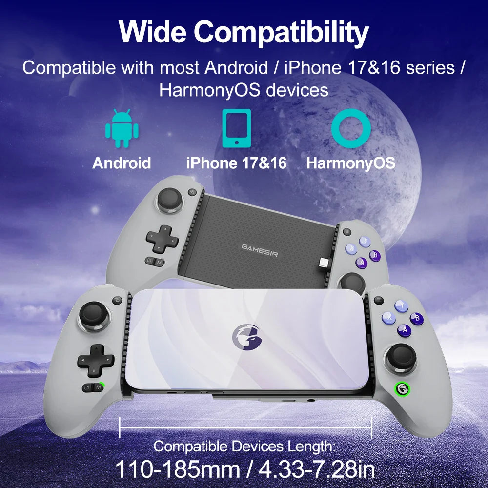 GameSir G8 Galileo Gamepad for Android iPhone 17/16 Phone Mobile Controller Hall Effect Sticks Analog Triggers Big Hands Design