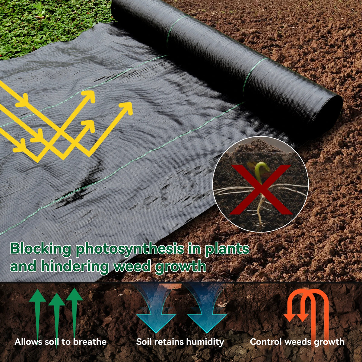 Weed film, garden landscape fabric, weed proof cloth, strong
