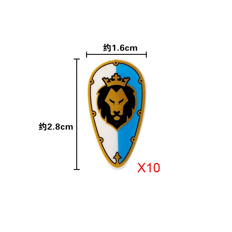 Medieval Weapons Accessories Building Blocks Solider Castle Knight Legion Red Lion Black Eagle Armor Cloak Shield Dragon Bricks
