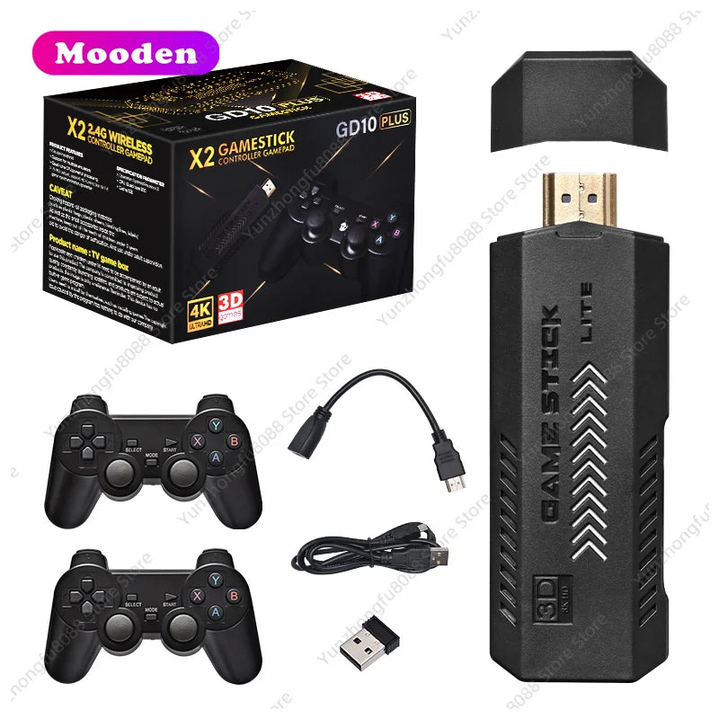 L GD10 Plus Game Stick 4k Black Box X2 Game Console 4k High Definition Retro Video Game Console GD10 64GB 30000 Games