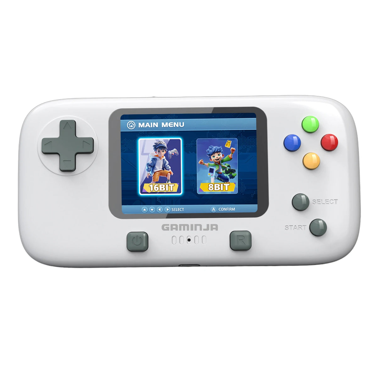 GAMINJA GC76P Game Console Mini Video Game Console 8+16 Bit 300 Built-in Games 2.8 Inch Portable Retro Console