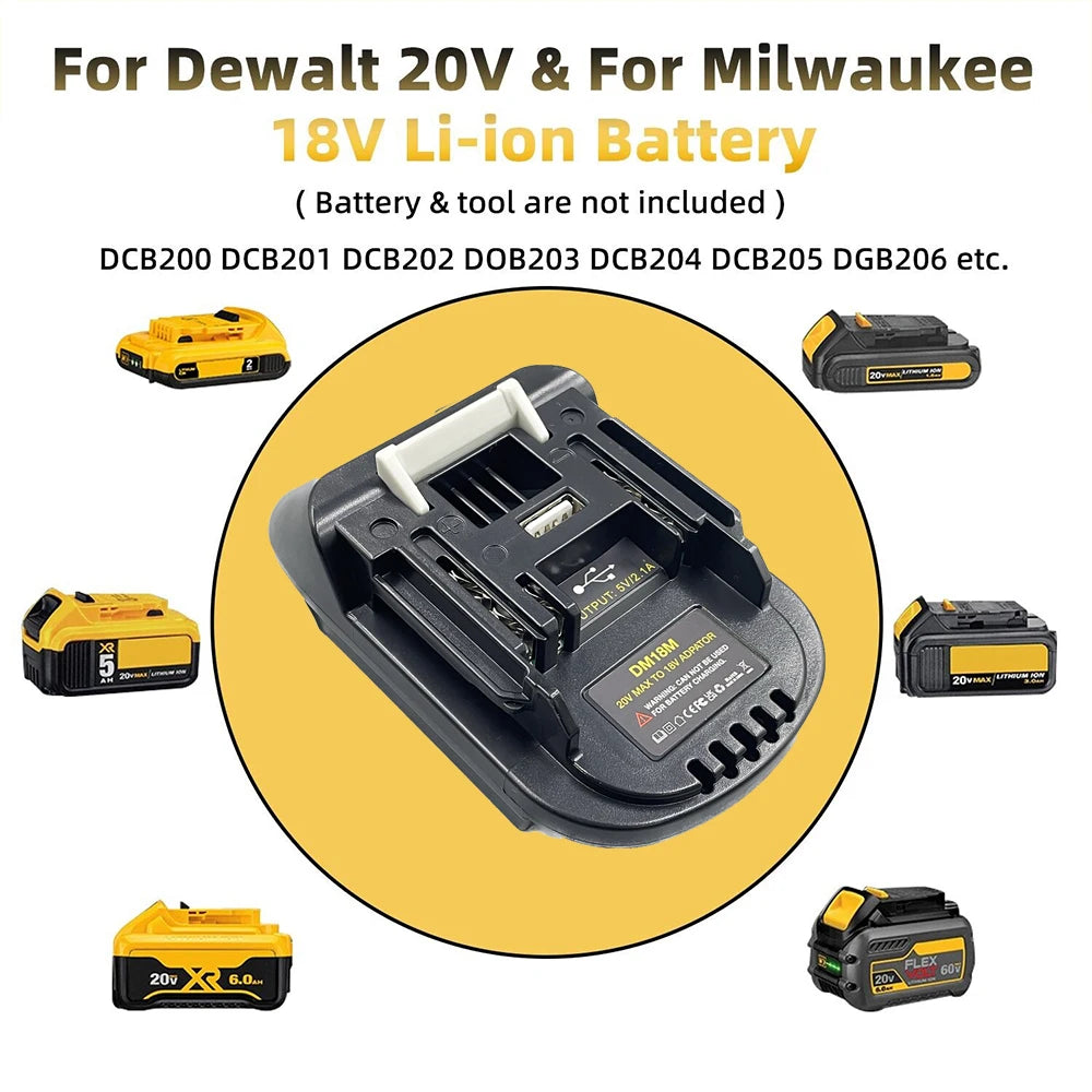 DM18M Battery Adapter for Makita 18V Tools Convert for Dewalt 20V
