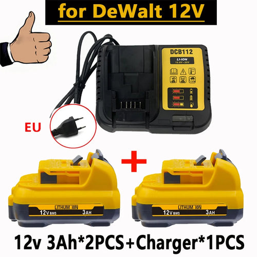 1-3Pack 12V Replacement for Dewalt DCB120 Lithium-ion Batteries 12V