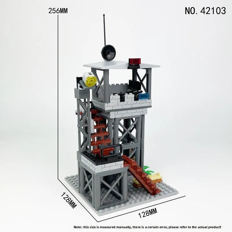 Medieval Pier Towers, Watchtowers, Cages, Explosion-Proof Cars, Scene Accessories for Assembling Small Particle Building Blocks.
