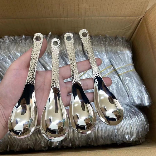 Retro-style Hammered Spoon Hammer-patterned Spoon Thickened Household