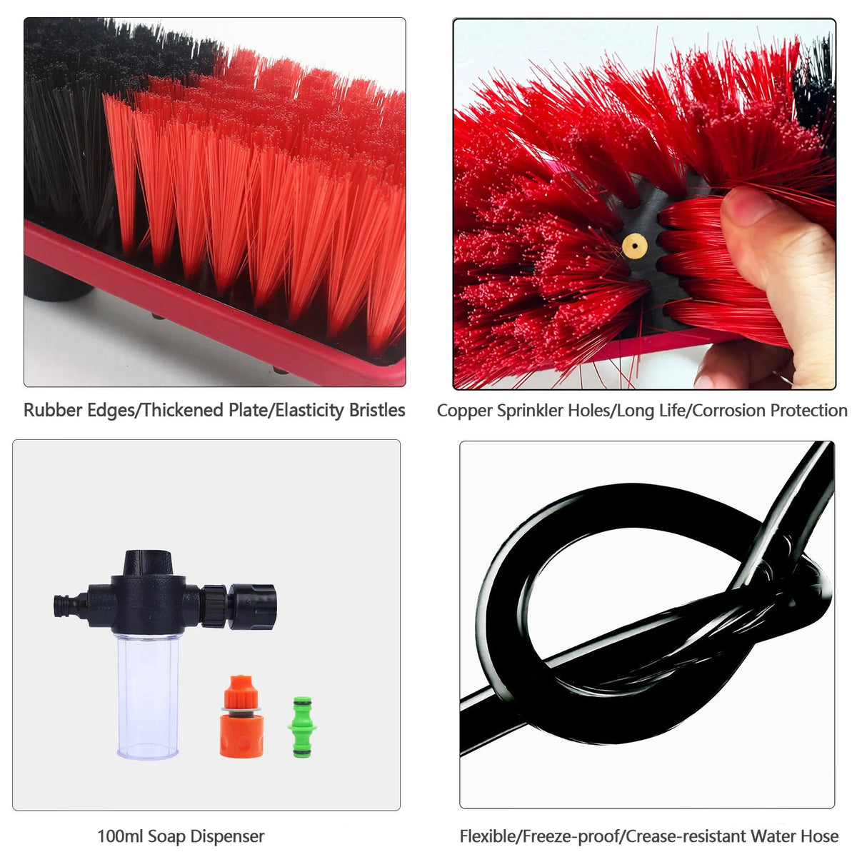 20/24ft Water Fed Pole Brush with Squeegee Kit Telescopic High Reach