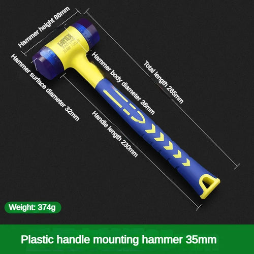 1 double headed installation hammer, 25mm to 45mm rubber hammer with