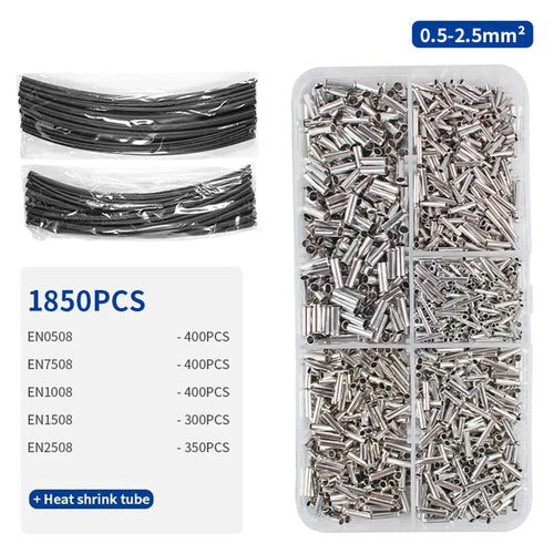 970pcs Copper Connecting Pipe Wire Joint Small Copper Tube Terminal