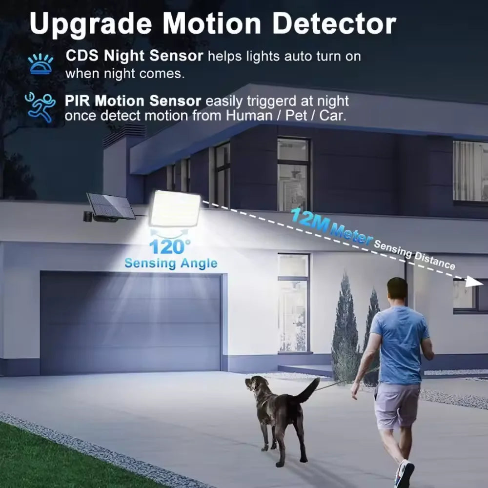234LED Solar Lights Outdoor With 3 Modes Motion Sensor Solar Flood
