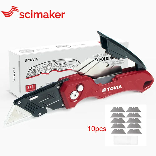 T TOVIA Folding Knife Replaceable Utility Knife for Cable Cartons