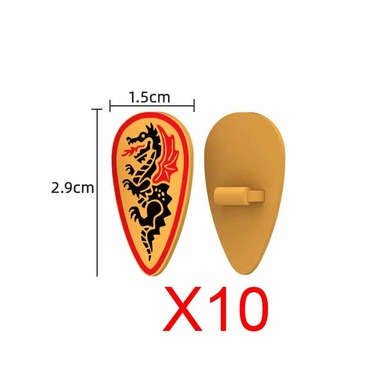 Medieval Weapons Accessories Building Blocks Solider Castle Knight Legion Red Lion Black Eagle Armor Cloak Shield Dragon Bricks