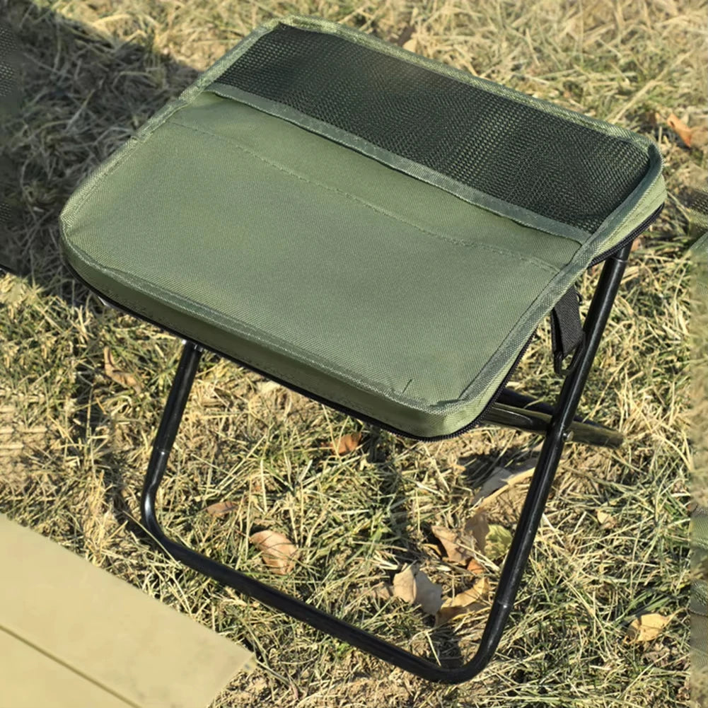 Folding stool for outdoor leisure, camping, and hiking fishing trips,