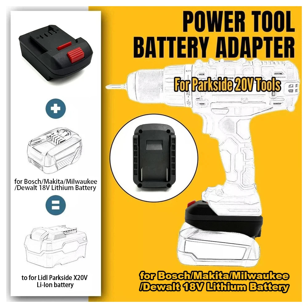 Battery Adapter Converter for Makita/Bosch/Milwaukee/Dewalt 18V li-ion