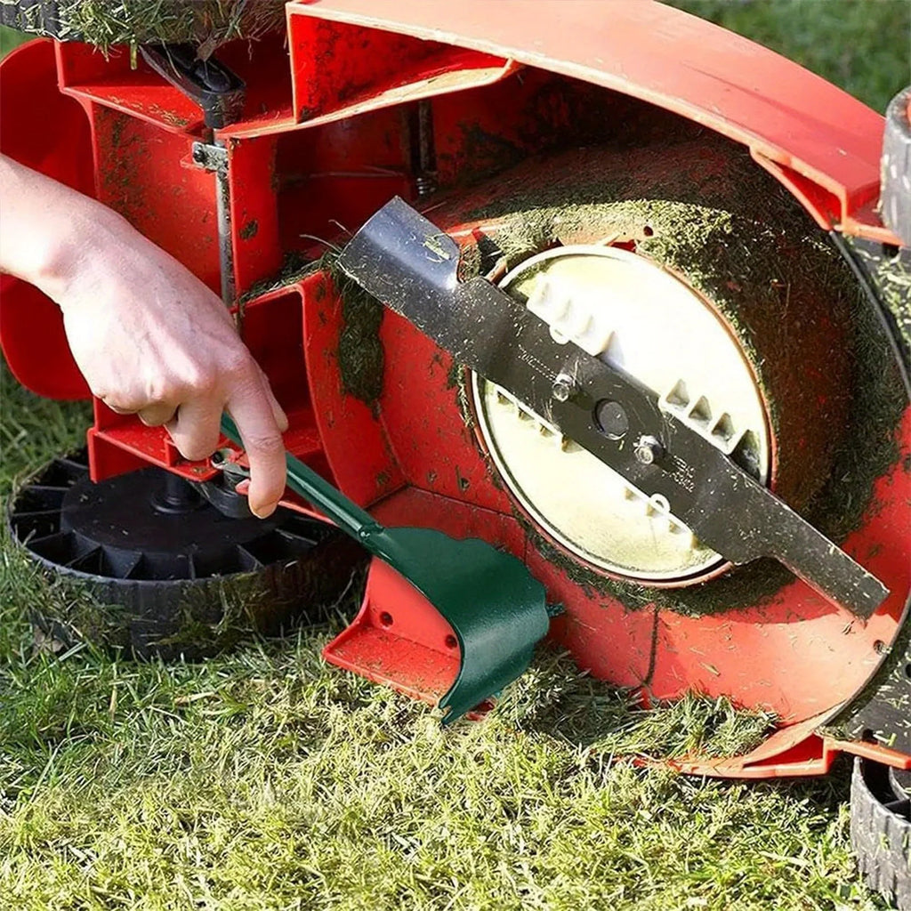 1pc Ergonomic Durable Metal Lawn Mower Deck Scraper Tool, Long Handle,