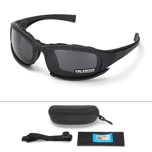 New 4 Lens Tactical Goggles - Polarized Windproof & Dustproof Safety