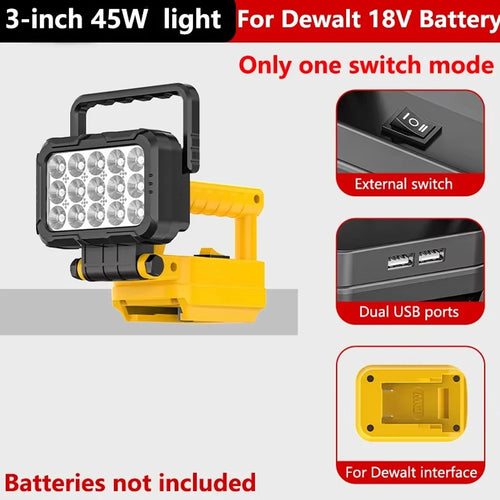 For Makita/Dewalt/Milwaukee 14.4V 18V Li-ion battery 3 inch with Dual