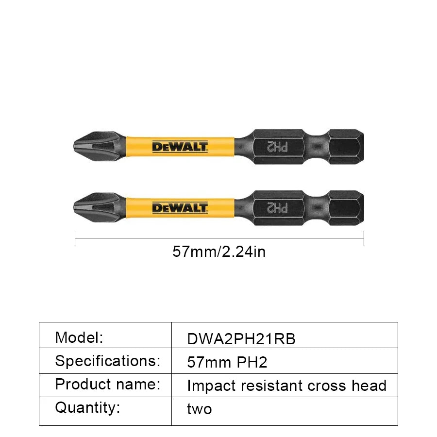 DEWALT 2/5/10PCS PH2 57mm Impact Screwdriver Bits Phillips Bit