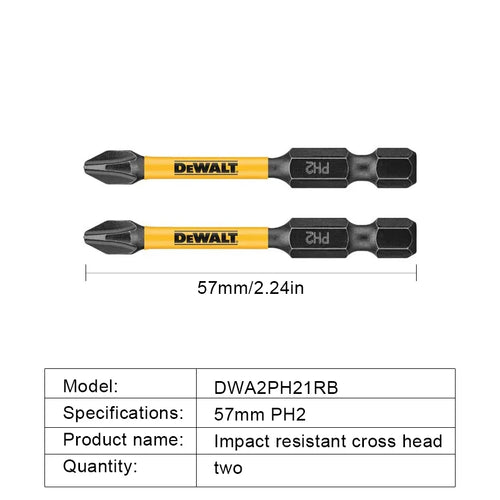 DEWALT 2/5/10PCS PH2 57mm Impact Screwdriver Bits Phillips Bit