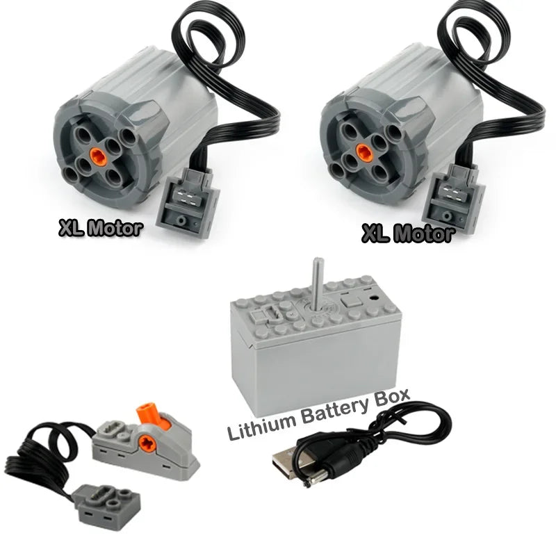 M/L/XL/Servo Motor Technical Building Blocks Parts Power Functions Lithium Battery Box 8883 88004 PF Bricks DIY Toys Accessories