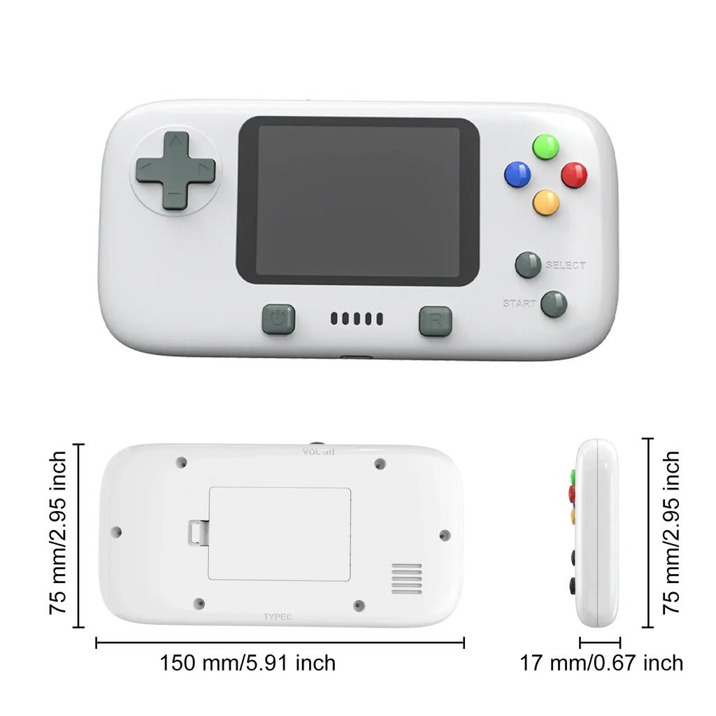GAMINJA GC76P Game Console Mini Video Game Console 8+16 Bit 300 Built-in Games 2.8 Inch Portable Retro Console