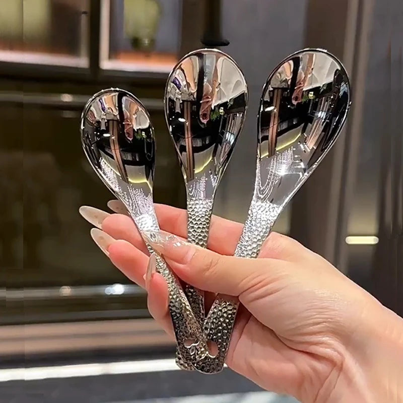 Retro-style Hammered Spoon Hammer-patterned Spoon Thickened Household