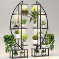 Plant Stand Shelf Indoor with 6 Grow Light, 7 Tiered 65" Tall Black