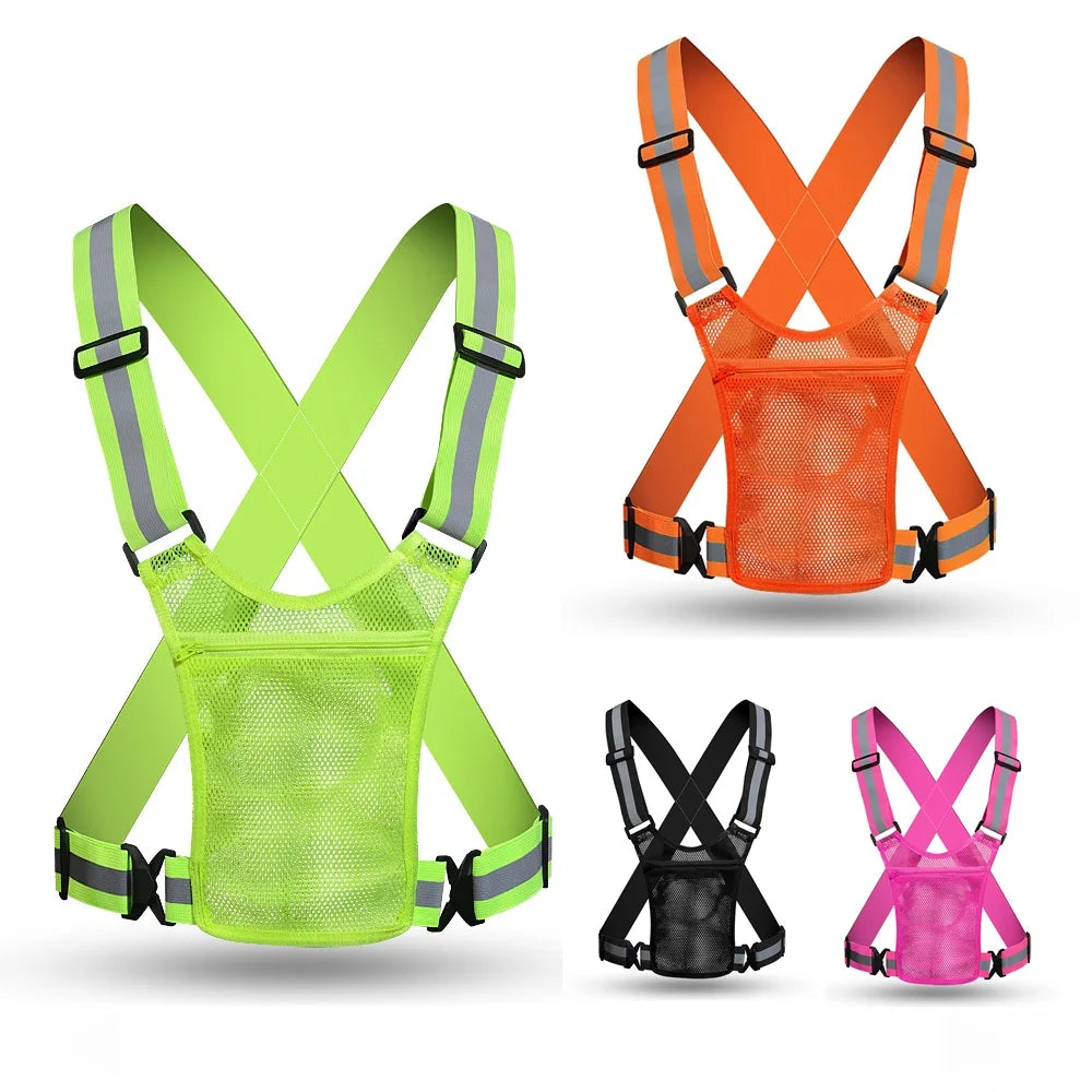 4 Colors Unisex Light High Visibility Safety Vest With Storage Bag