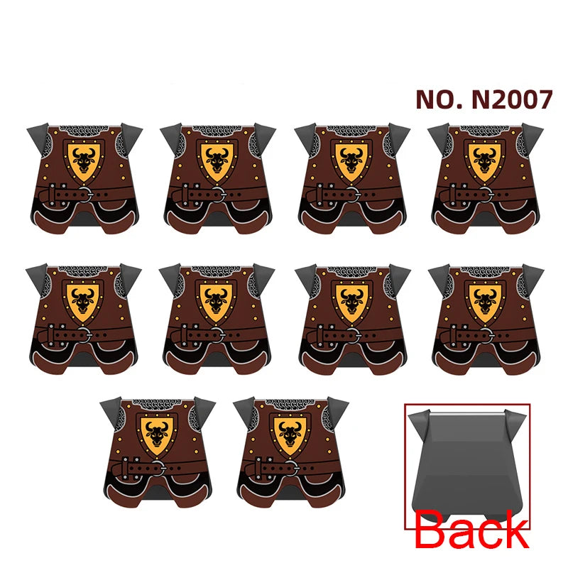 Medieval Weapons Accessories Building Blocks Solider Castle Knight Legion Red Lion Black Eagle Armor Cloak Shield Dragon Bricks