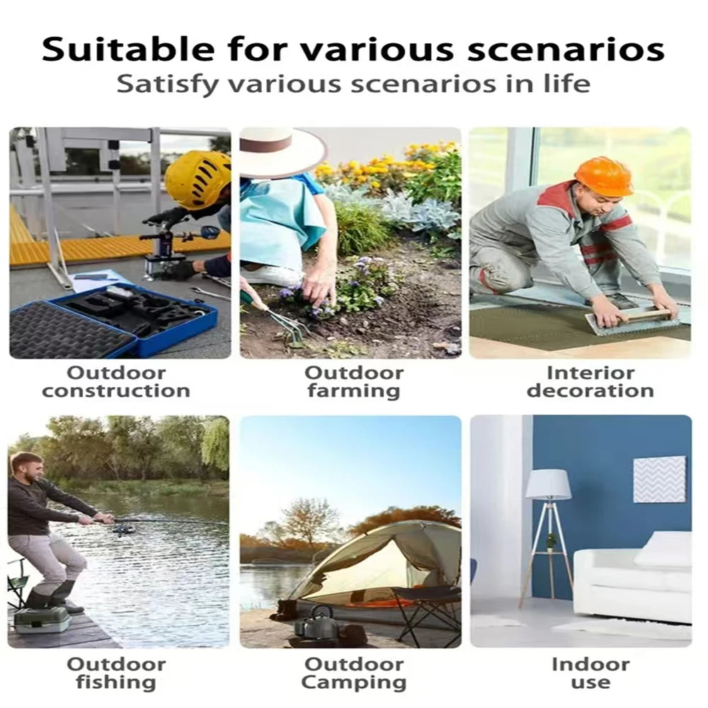 6/8In Camping Fan Outdoor Fishing Wireless Desktop Portable Metal Fan