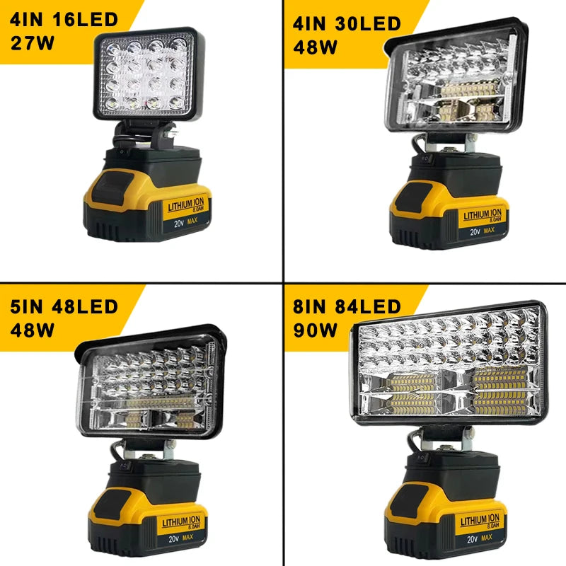 3/4/5/8Inch Led Light Portable Spotlights Cordless Outdoor Work