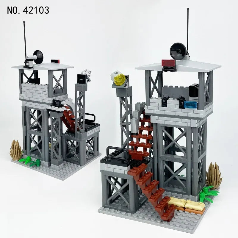 Medieval Pier Towers, Watchtowers, Cages, Explosion-Proof Cars, Scene Accessories for Assembling Small Particle Building Blocks.
