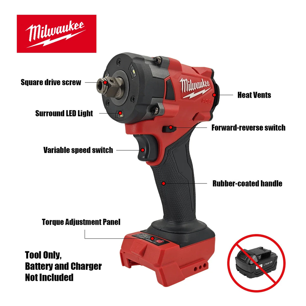 Milwaukee 400N Brushless Cordless 1/2 Electric Wrench Car Truck Repair