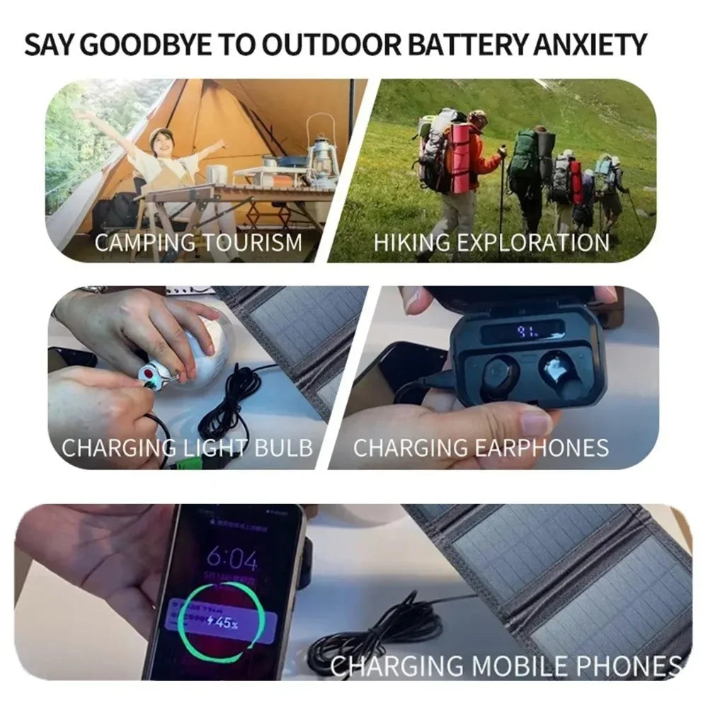 1000W Foldable Solar Panel USB Type C Portable Charger Outdoor Power