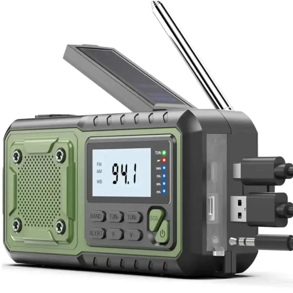 4000mAh Emergency Portable Solar Power Radio with Hand Crank Charging