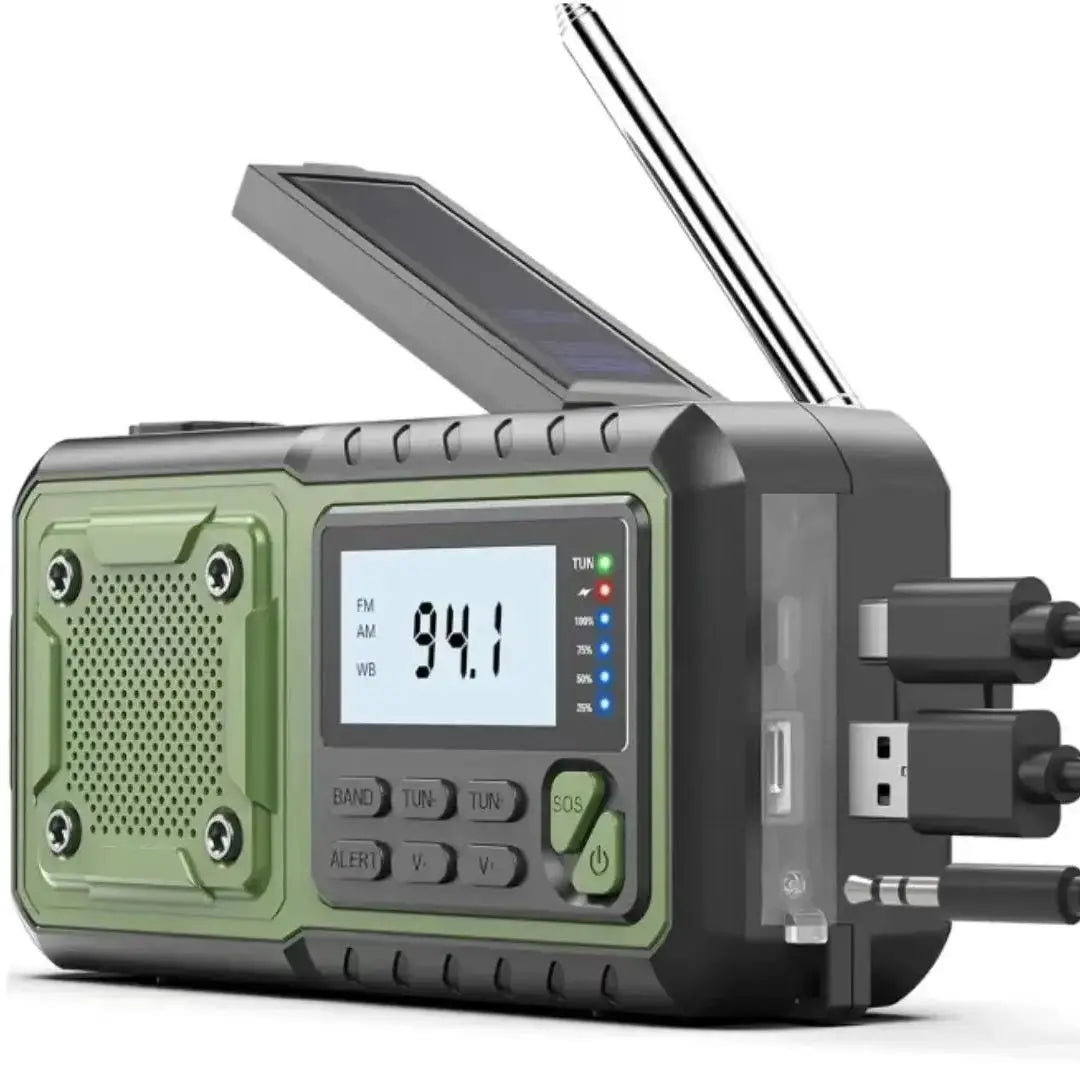 4000mAh Emergency Portable Solar Power Radio with Hand Crank Charging