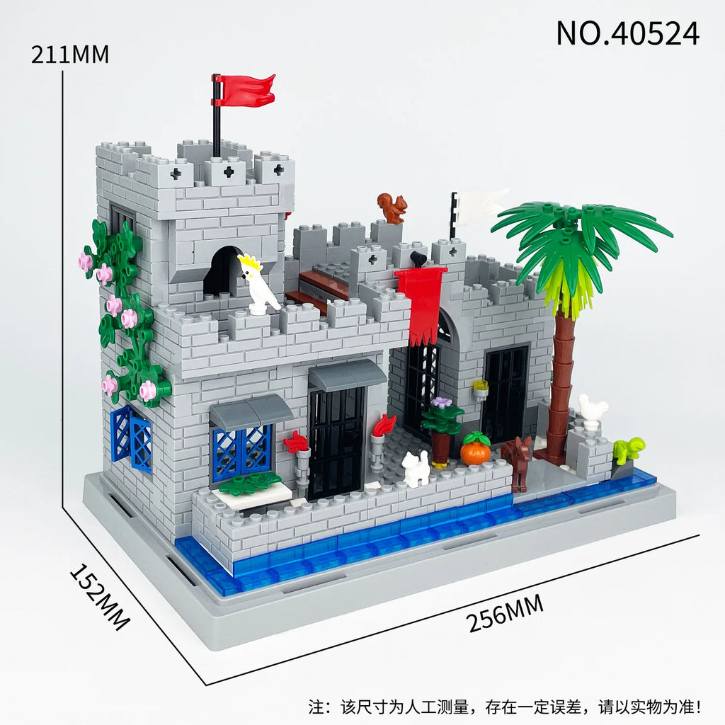 Medieval Pier Towers, Watchtowers, Cages, Explosion-Proof Cars, Scene Accessories for Assembling Small Particle Building Blocks.