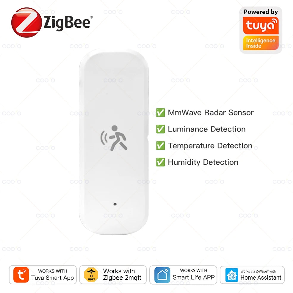 Zigbee 10G MmWave Radar Motion Sensor Human Detector with Illuminance