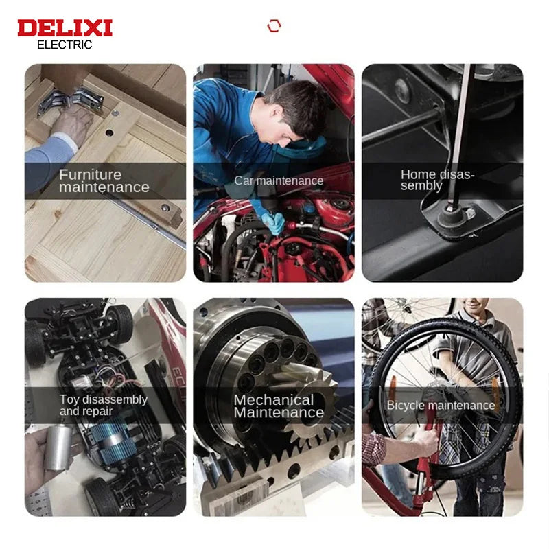 DELIXI ELECTRIC Allen Key Set，Allen Hex Wrench Screwdriver Set With