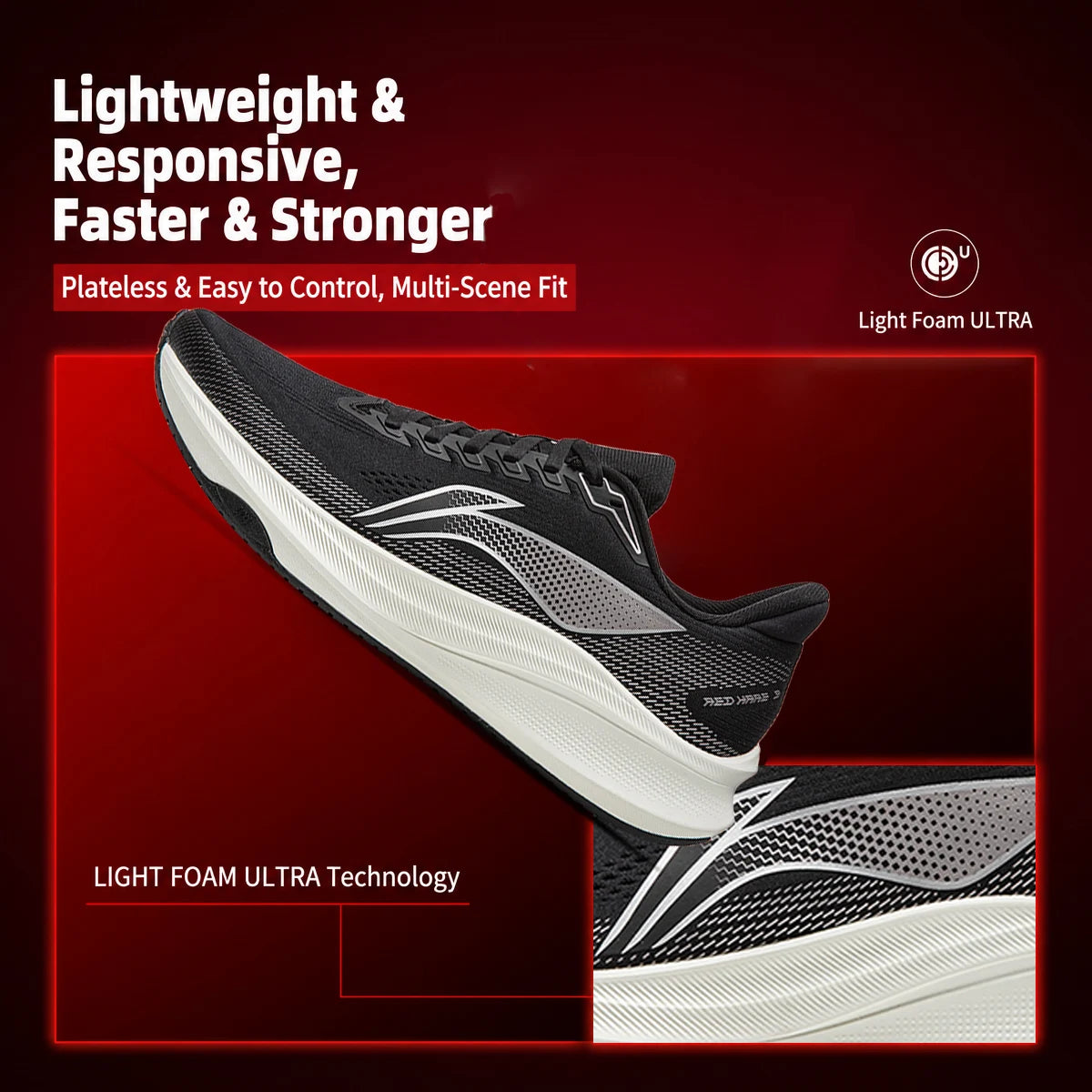 Li-Ning Men's RED HARE 9 Racing Running Shoes LIGHT FOAM ULTRA