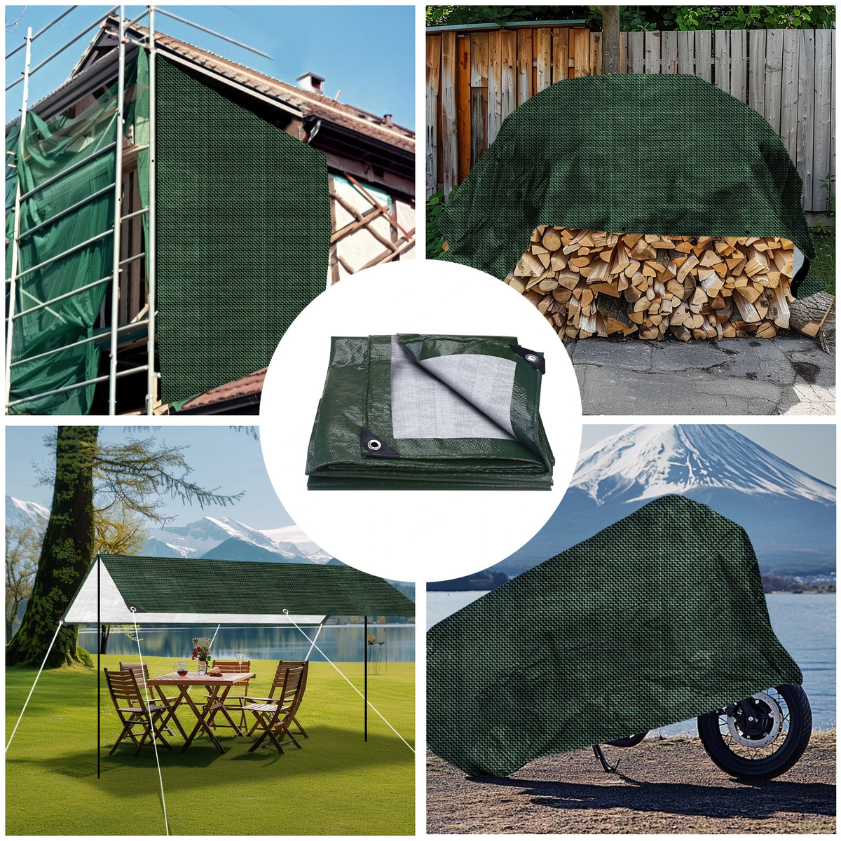 Tarpaulin Waterproof Canopy Heavy Duty Tarp Sheet Cover with Grommet