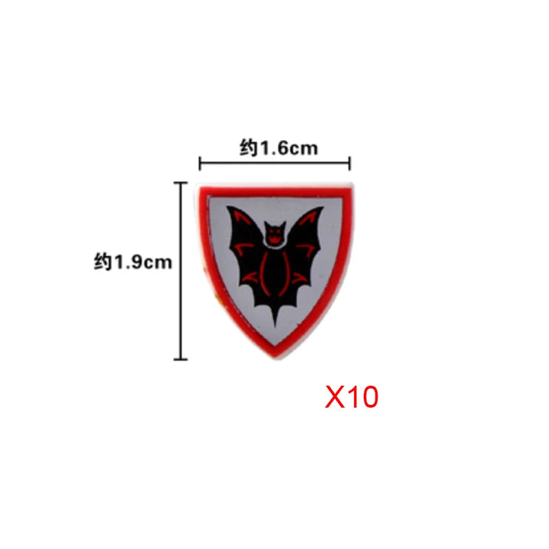 Medieval Weapons Accessories Building Blocks Solider Castle Knight Legion Red Lion Black Eagle Armor Cloak Shield Dragon Bricks