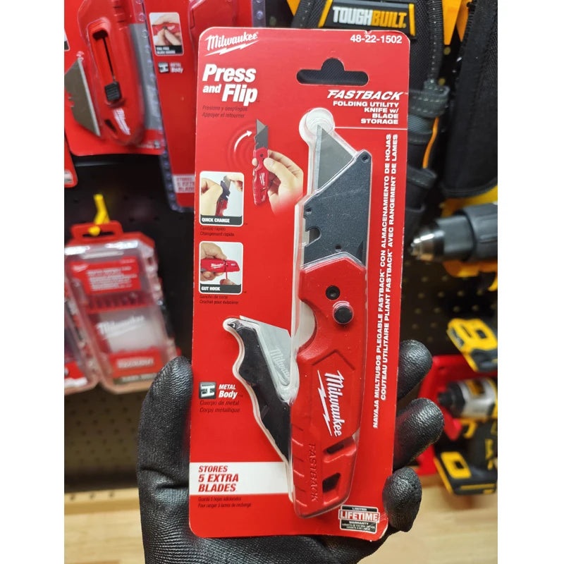 Milwaukee 48-22-1502 FASTBACK Utility Knife Heavy Duty Folding Box