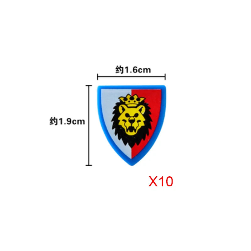 Medieval Weapons Accessories Building Blocks Solider Castle Knight Legion Red Lion Black Eagle Armor Cloak Shield Dragon Bricks