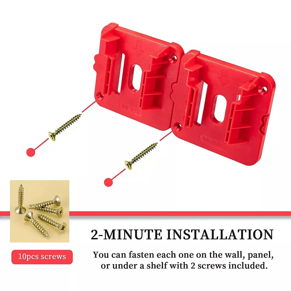 1-10PCS Power Tools Lithium Battery Holder Storage Fixed Bracket